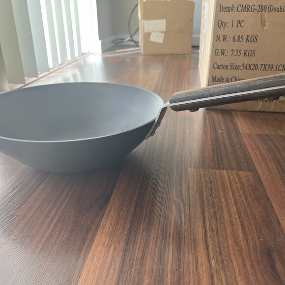 Vintage Calphalon Wok Fry Pan 10.75 Inch Commercial Anodized Aluminum G165HC - Picture 2 of 10